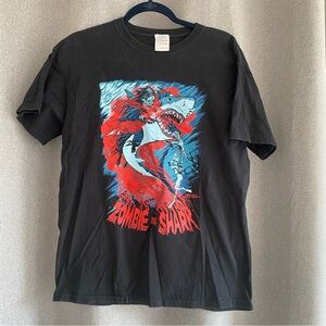 Fright Rags Zombie vs Shark Graphic Shirt, M